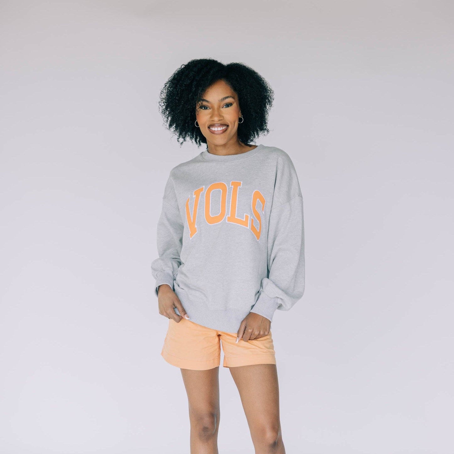 ADULT Ladies Mallory Gingham Mockneck - Heather Grey
