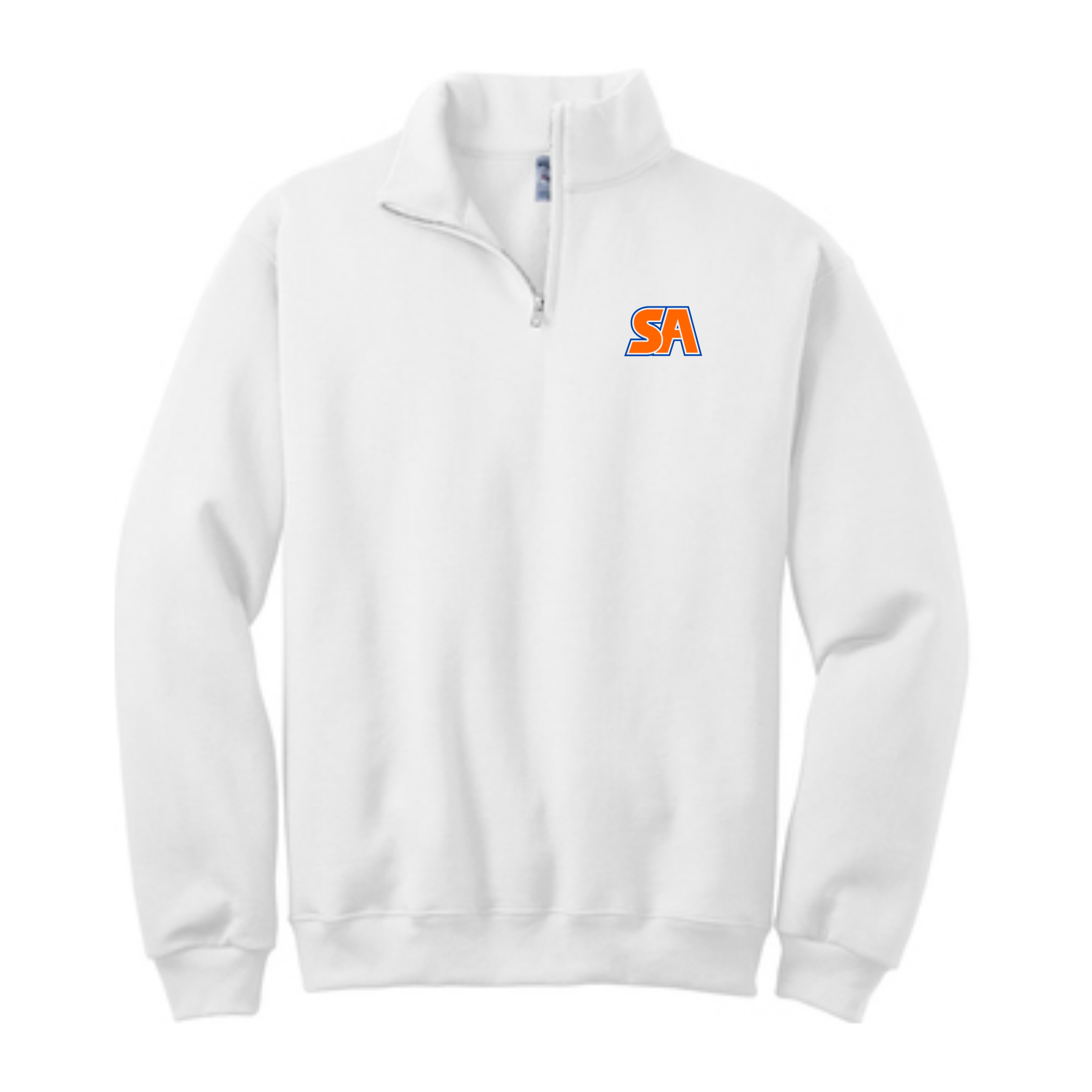 Cadet Collar White Quarter Zip Pullover ADULT SA Men's Quarter-Zip