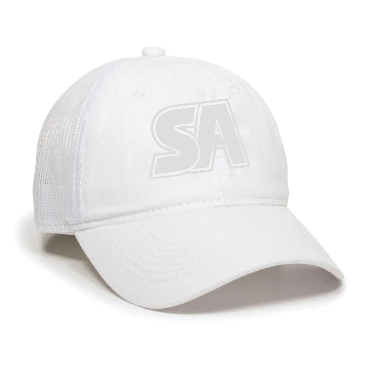 Tone on Tone Garment Washed Hat - White