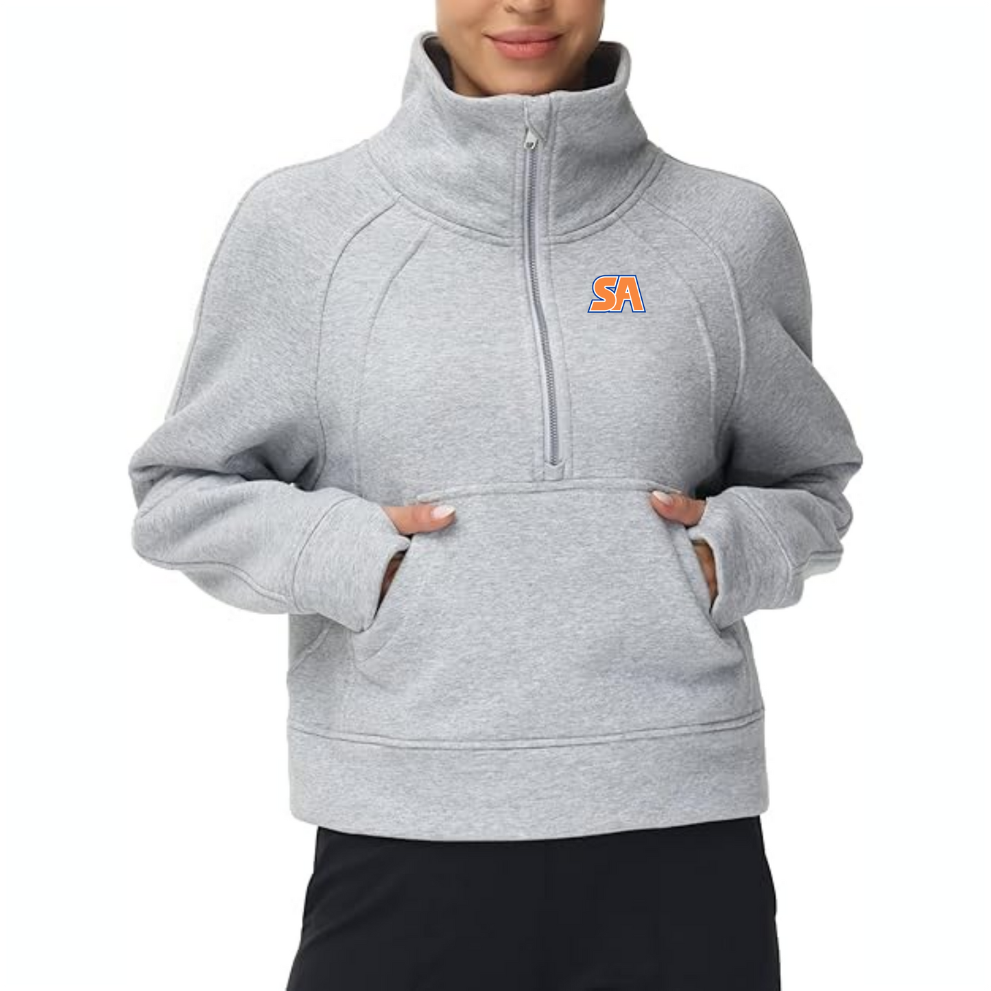 The Gym People Adult Ladies Half Zip Pullover Fleece Sweatshirt