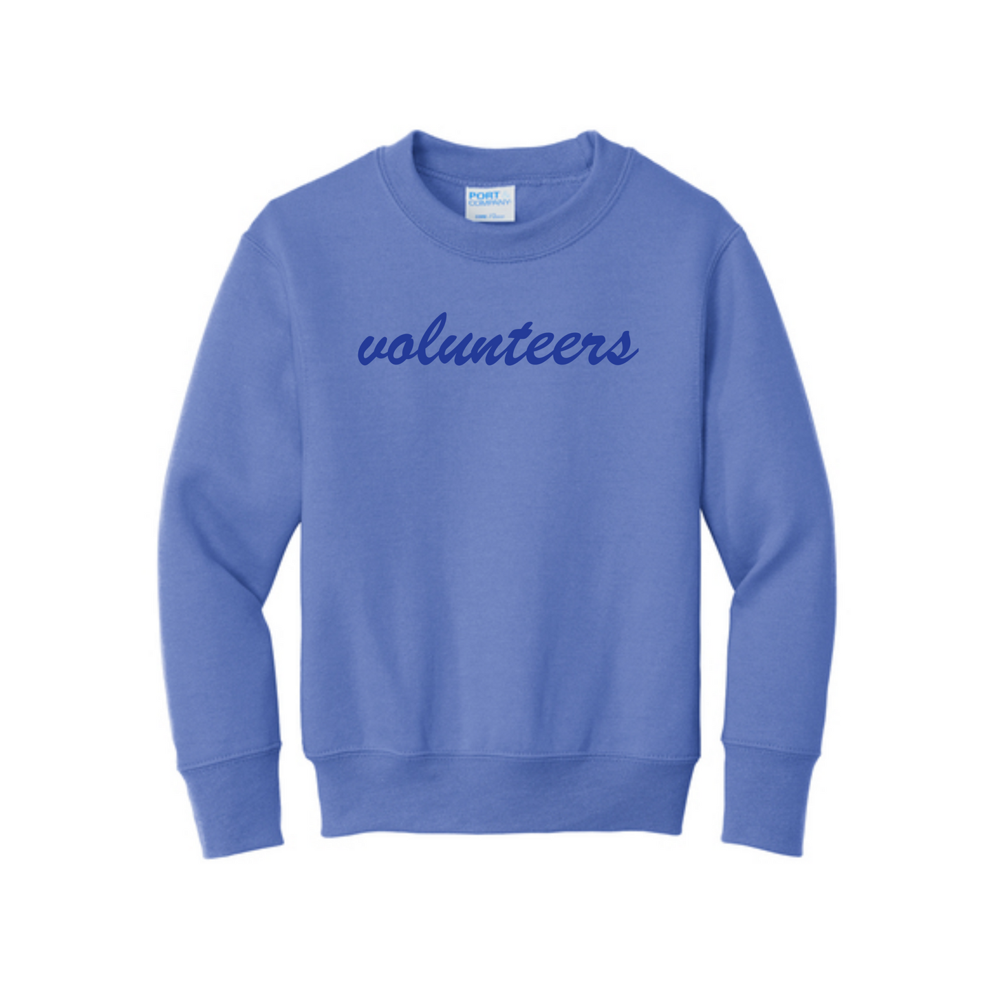 YOUTH Volunteers Script Core Fleece Crewneck Sweatshirt