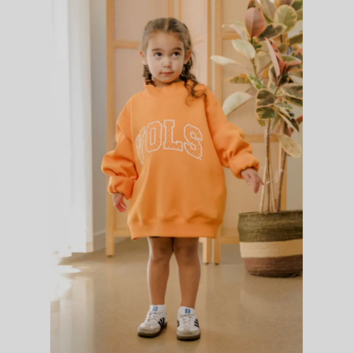 YOUTH Vols Polka Dot Puff Mock Neck Sweatshirt