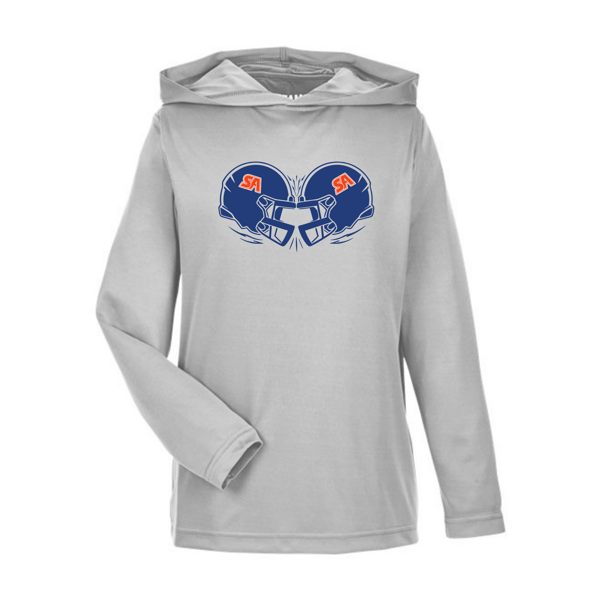 YOUTH Clashing Helmets Zone Performance Hooded Long Sleeve T-Shirt