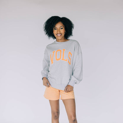 ADULT Ladies Mallory Gingham Mockneck - Heather Grey