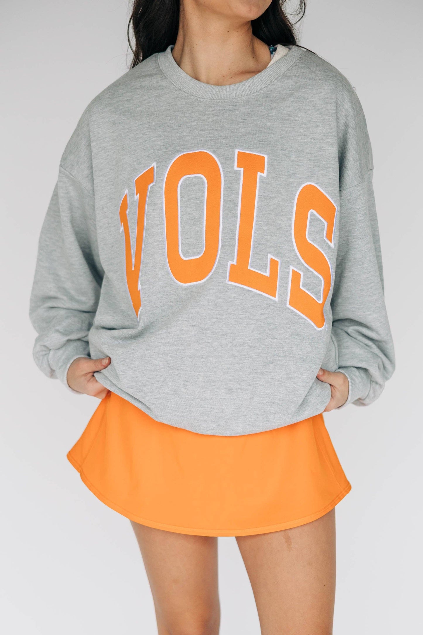 ADULT Ladies Mallory Gingham Mockneck - Heather Grey