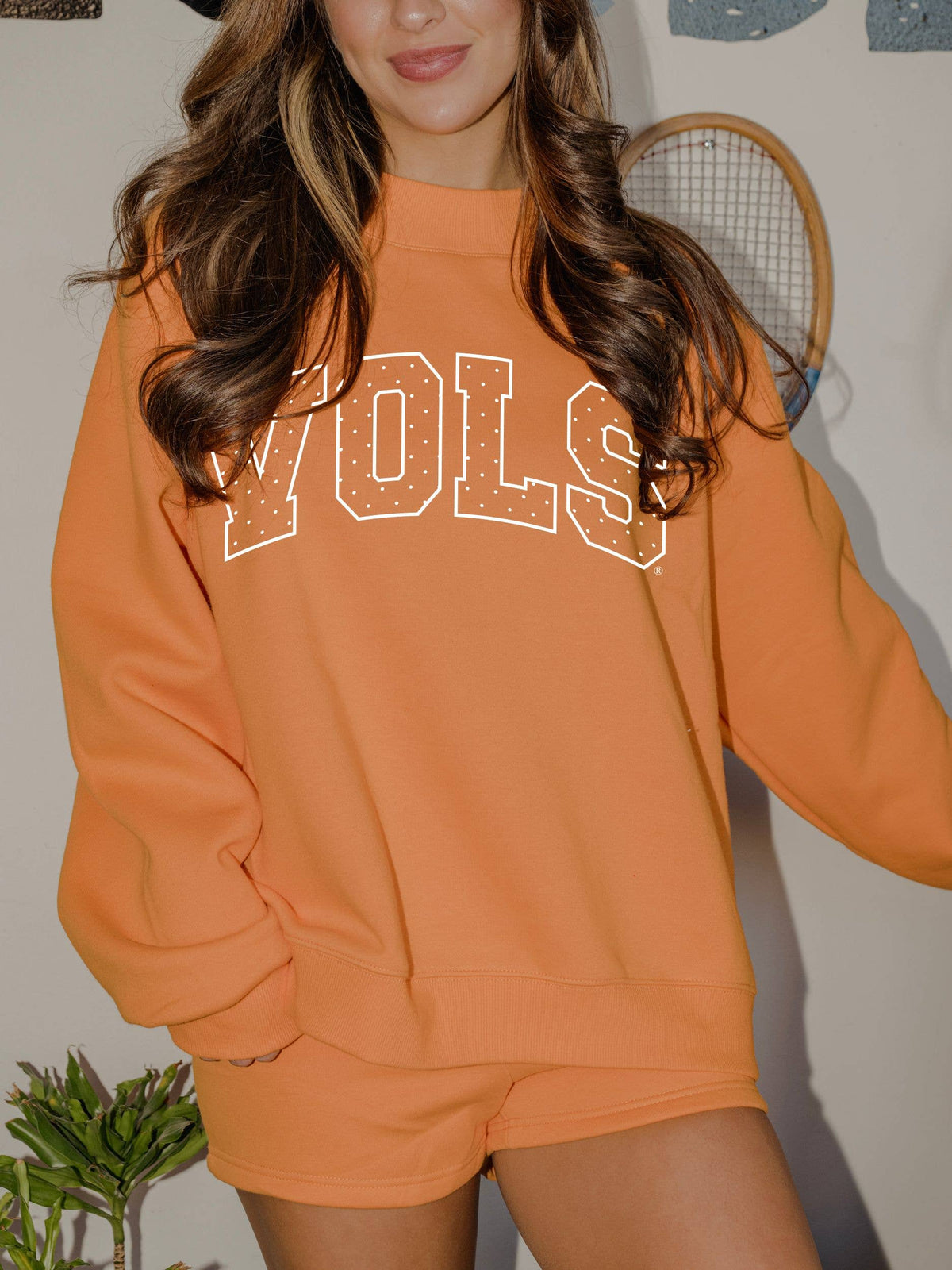 Oversized Vols Polka Dot Puff Wknd Mock Neck Sweatshirt