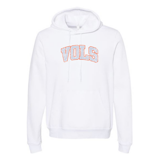 ADULT Distressed Striped VOLS Hooded Sweatshirt