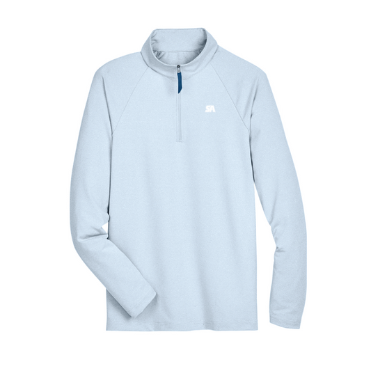 ADULT Men's Devon & Jones Performance Micro-Stripe Quarter-Zip Jacket