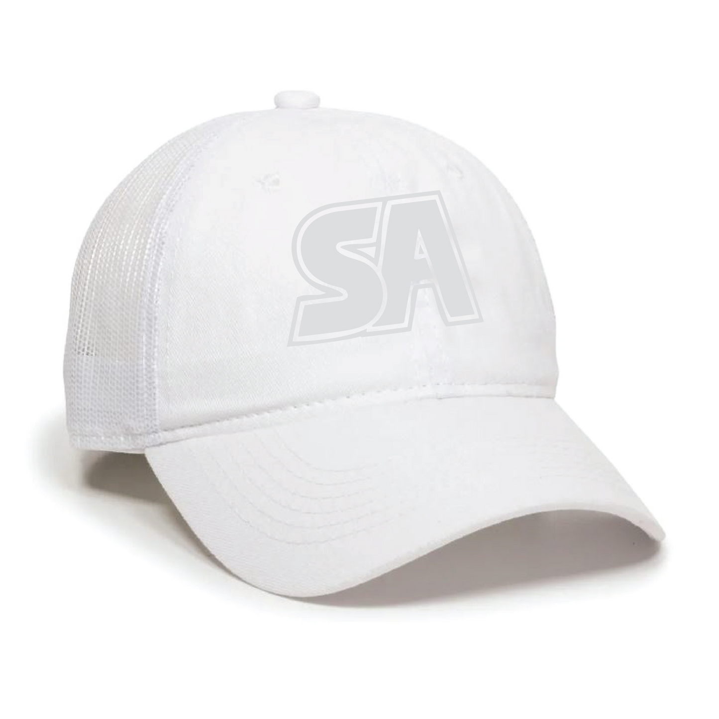 Tone on Tone Garment Washed Cap - White