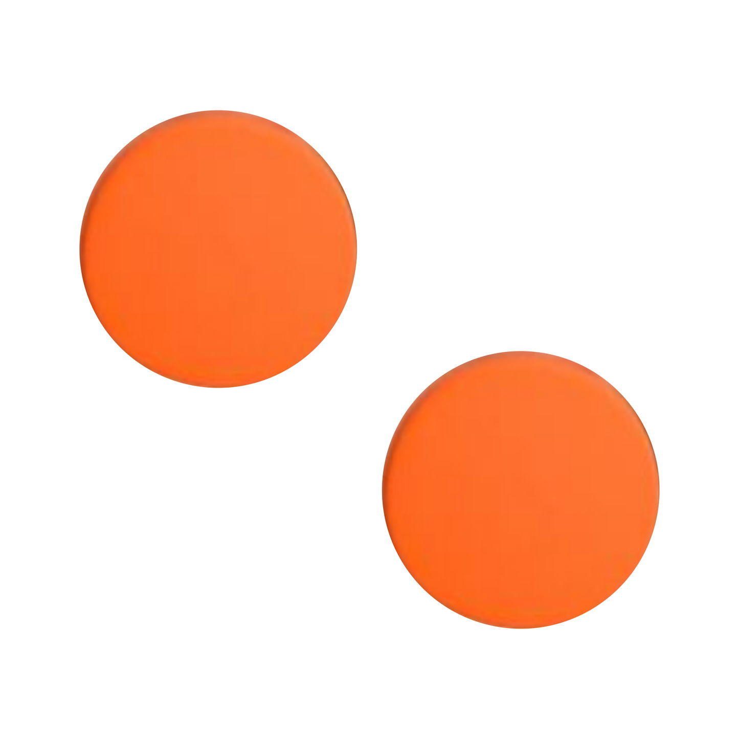 Orange Large Round Stud Earrings