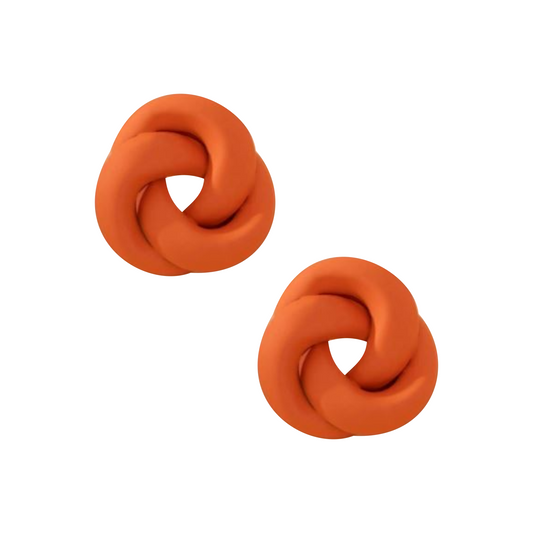 Orange Twisted Rope Earrings