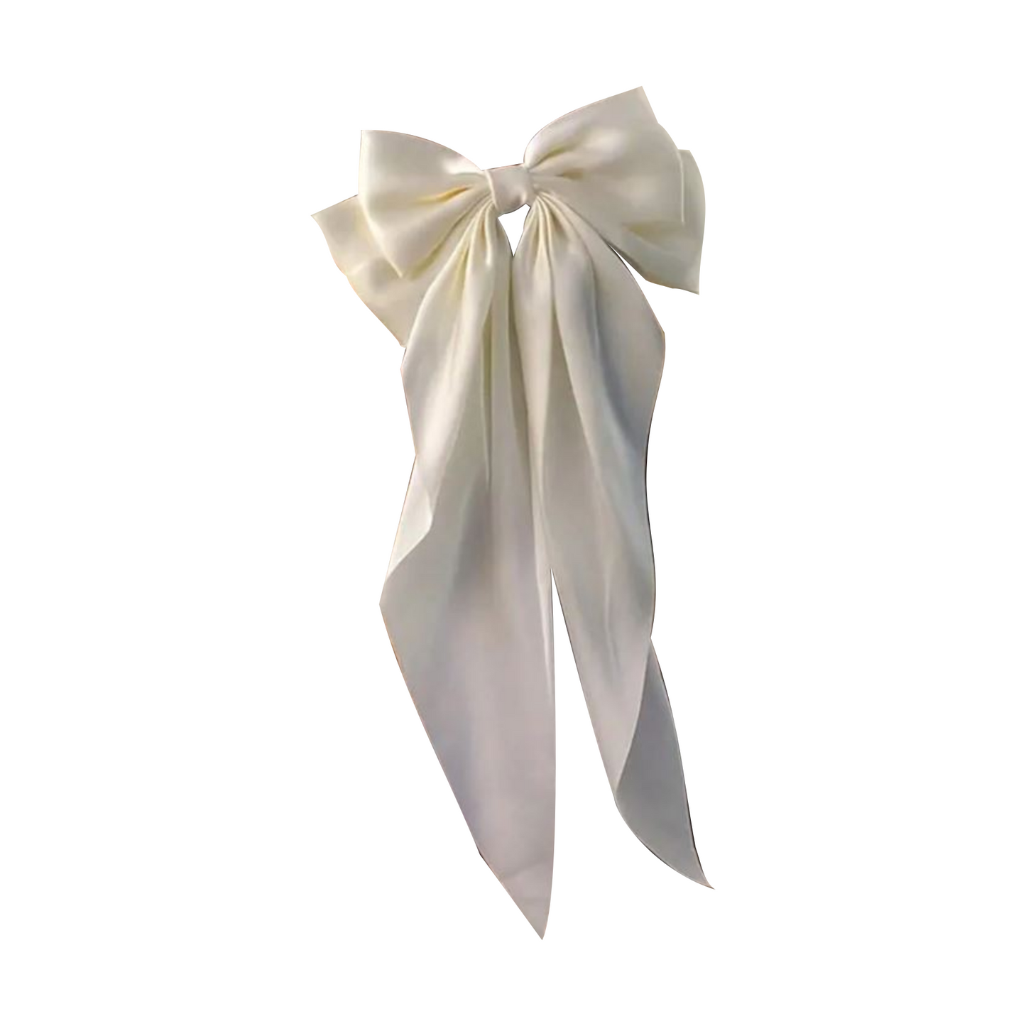 Ivory White Elegant Large Fabric Bow