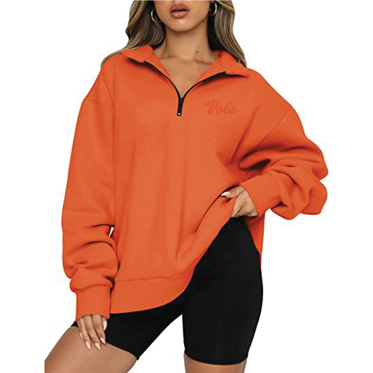 ADULT LADIES Oversized Half-Zip Sweatshirt