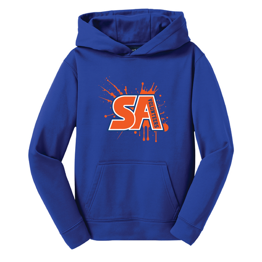 YOUTH Splatter Sport-Tek Sport-Wick Fleece Hooded Pullover Sweatshirt