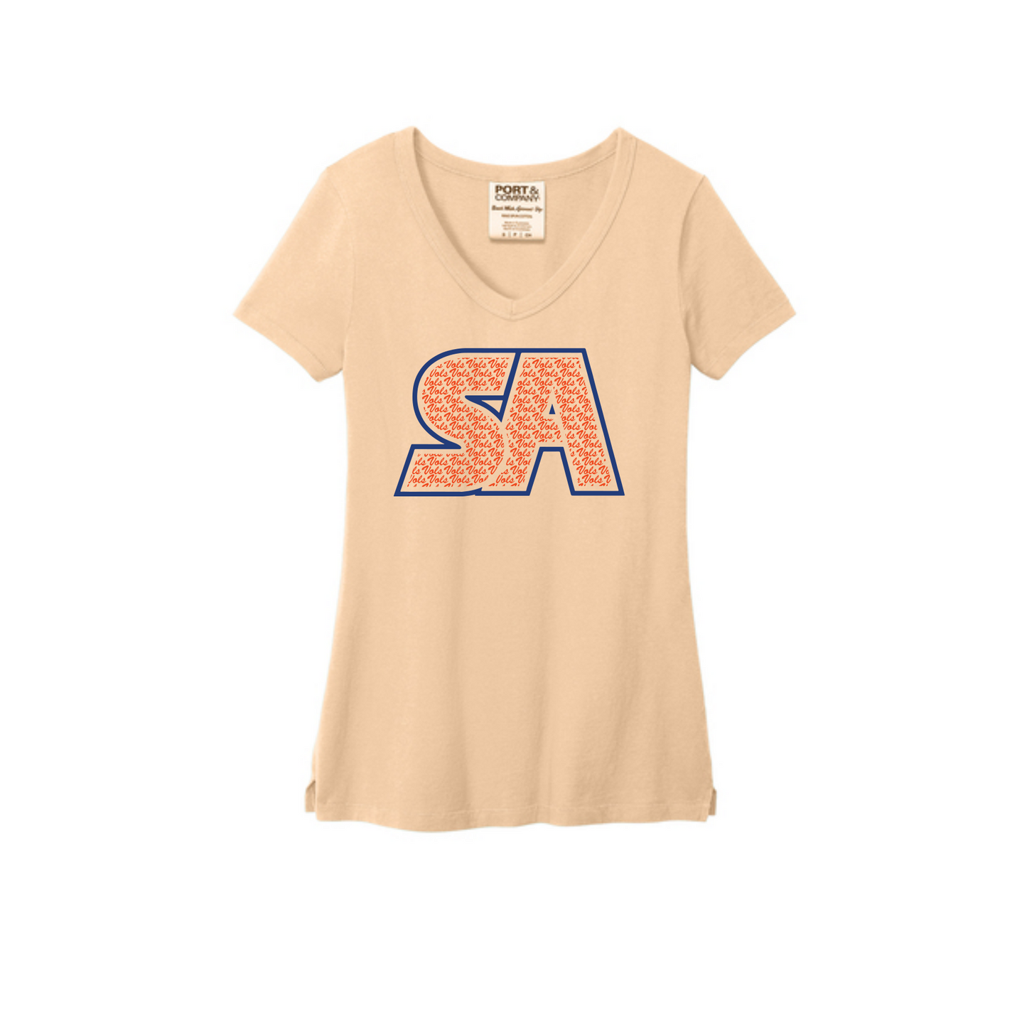 ADULT LADIES Beach Wash Garment-Dyed V-Neck Tee
