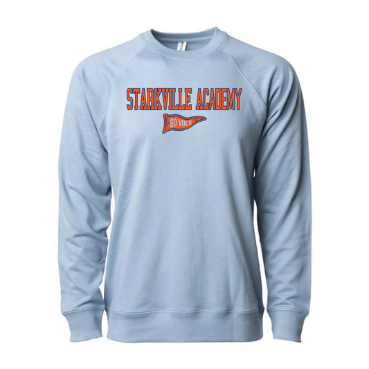 ADULT Independent Trading Co. Icon Lightweight Loopback Terry Crewneck Sweatshirt - Misty Blue