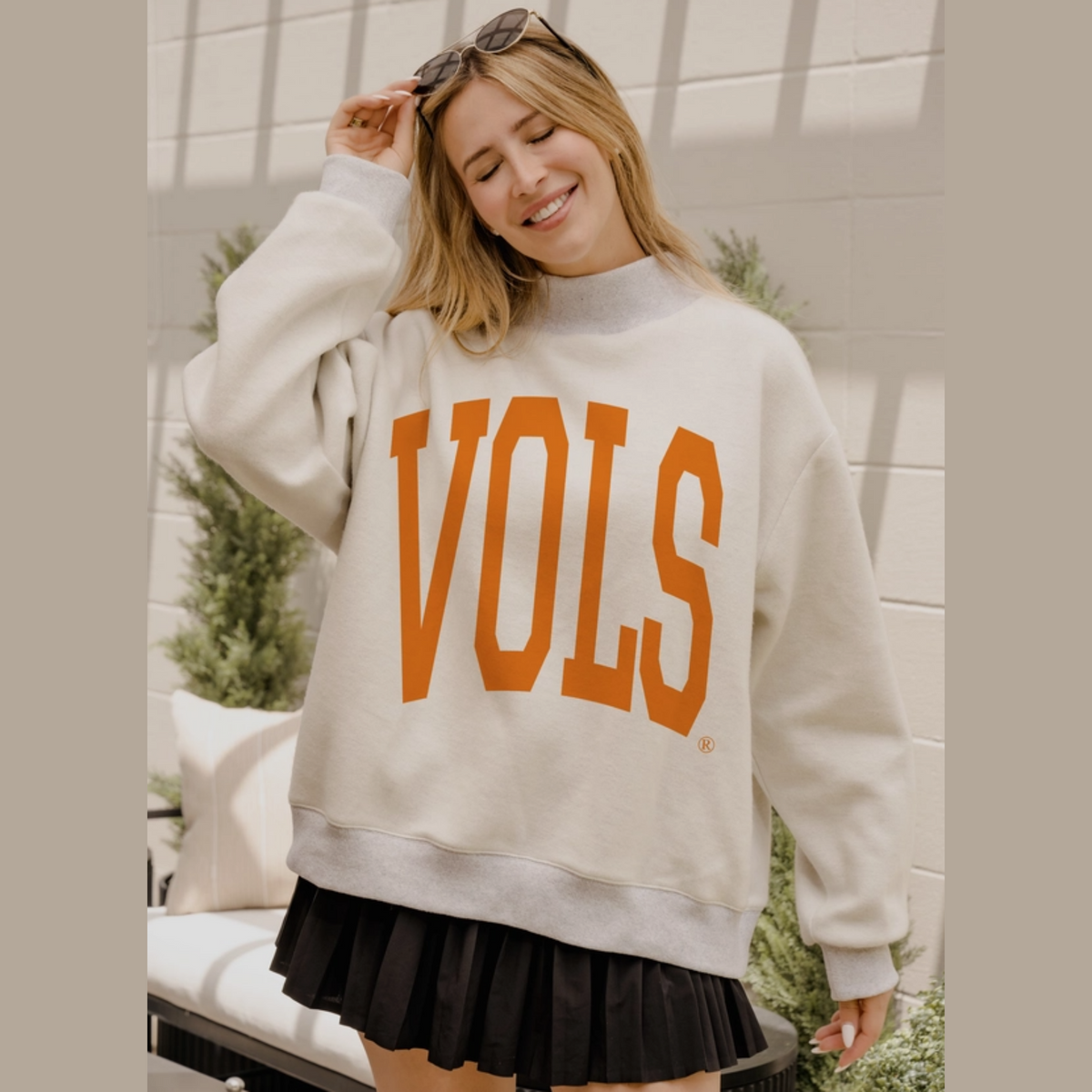ADULT Ladies Vols Tall Boy Reversible Mock Neck Sweatshirt