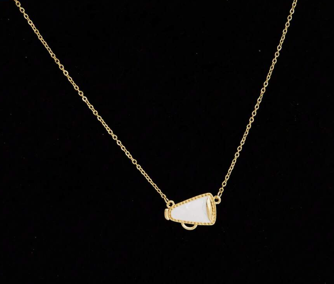 White Megaphone Pendant Necklace