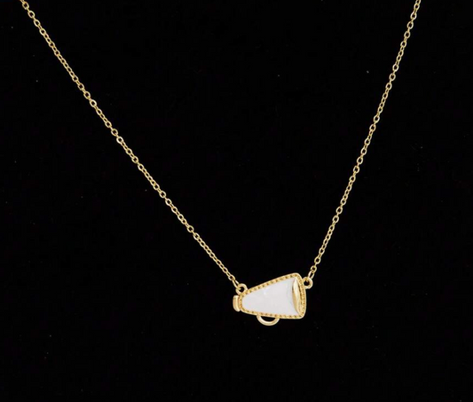 White Megaphone Pendant Necklace