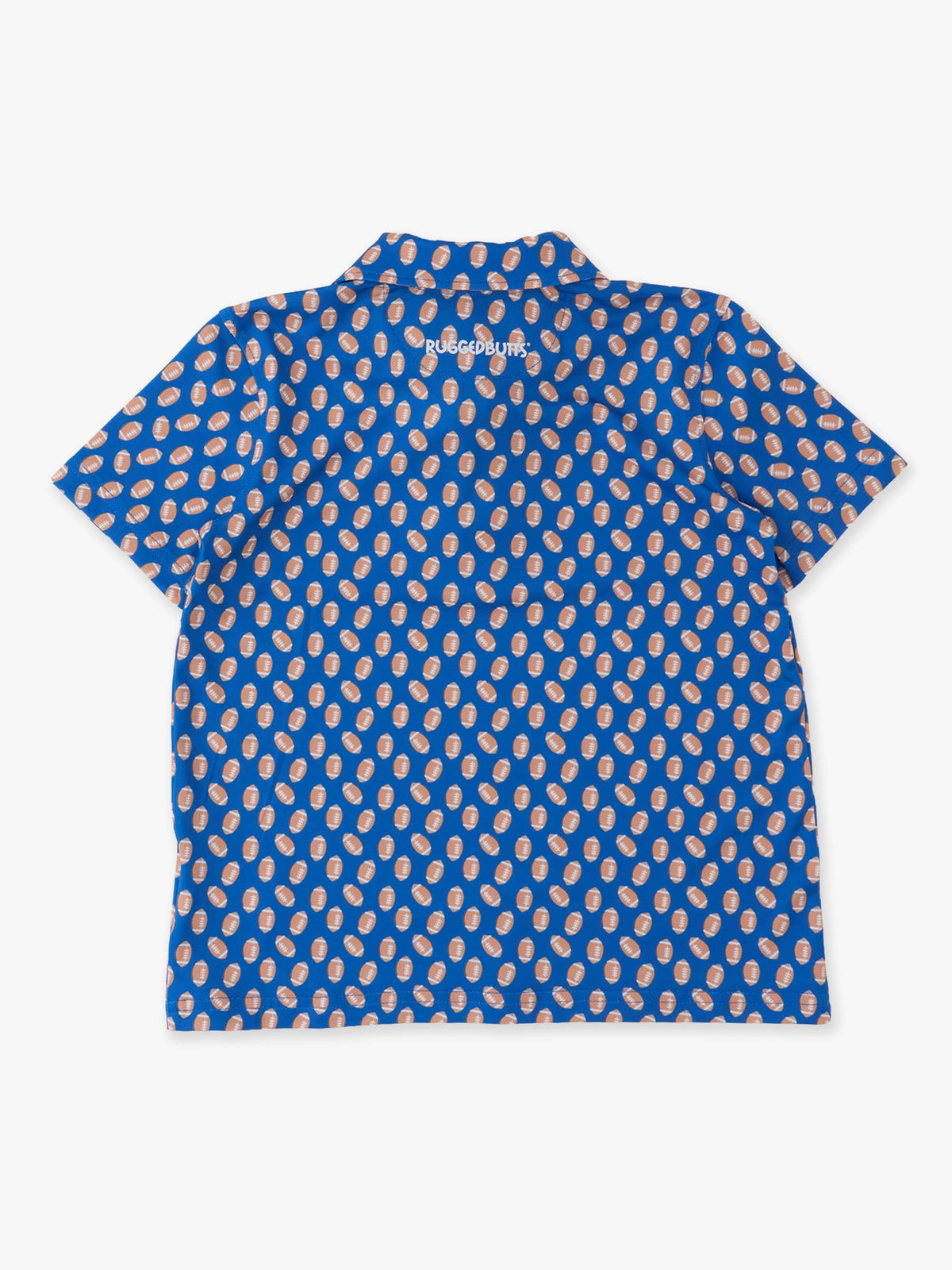 Boys Varsity Blue Football Short Sleeve Performance Polo