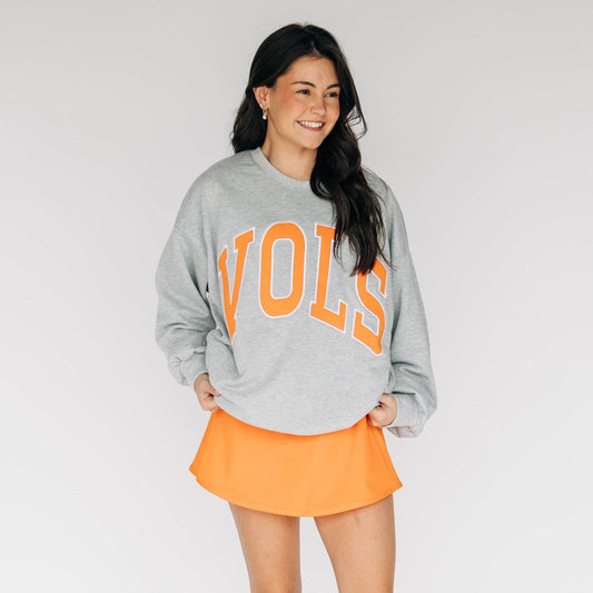 ADULT Ladies Mallory Gingham Mockneck - Heather Grey