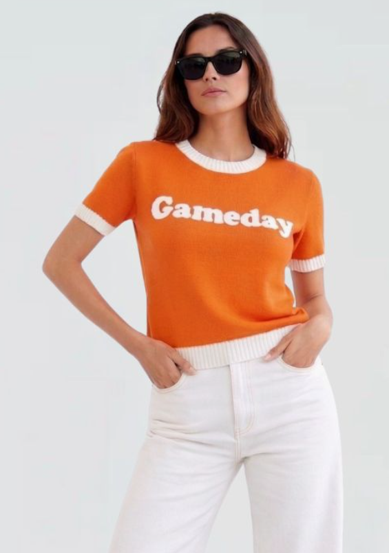 Women's "Gameday" Sweater Top- Orange